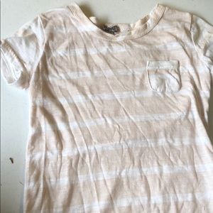 A pink and white t shirt